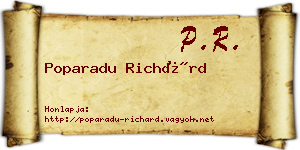 Poparadu Richárd névjegykártya